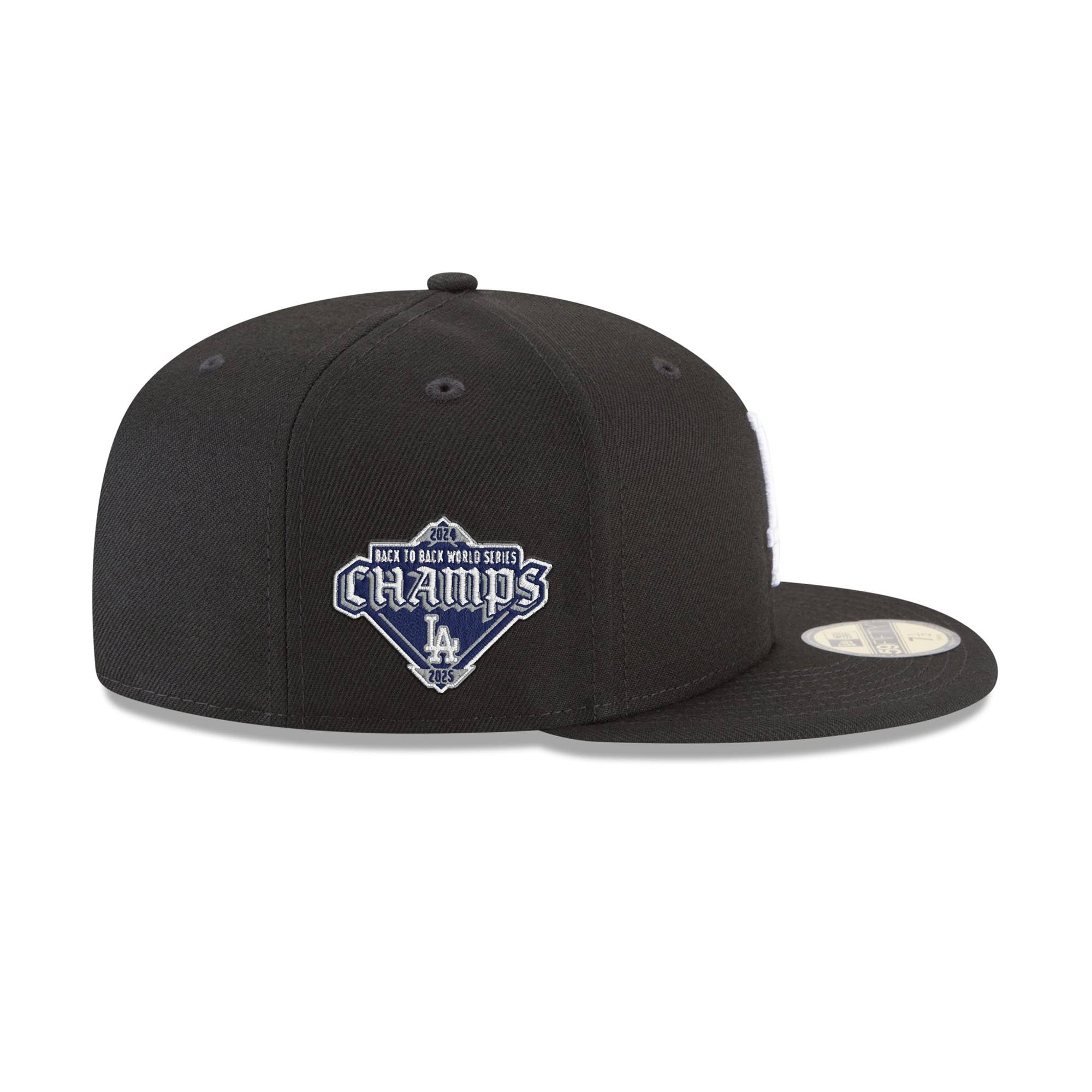 Los Angeles Dodgers Black & White Back-to-Back Champions Patch New Era 59FIFTY