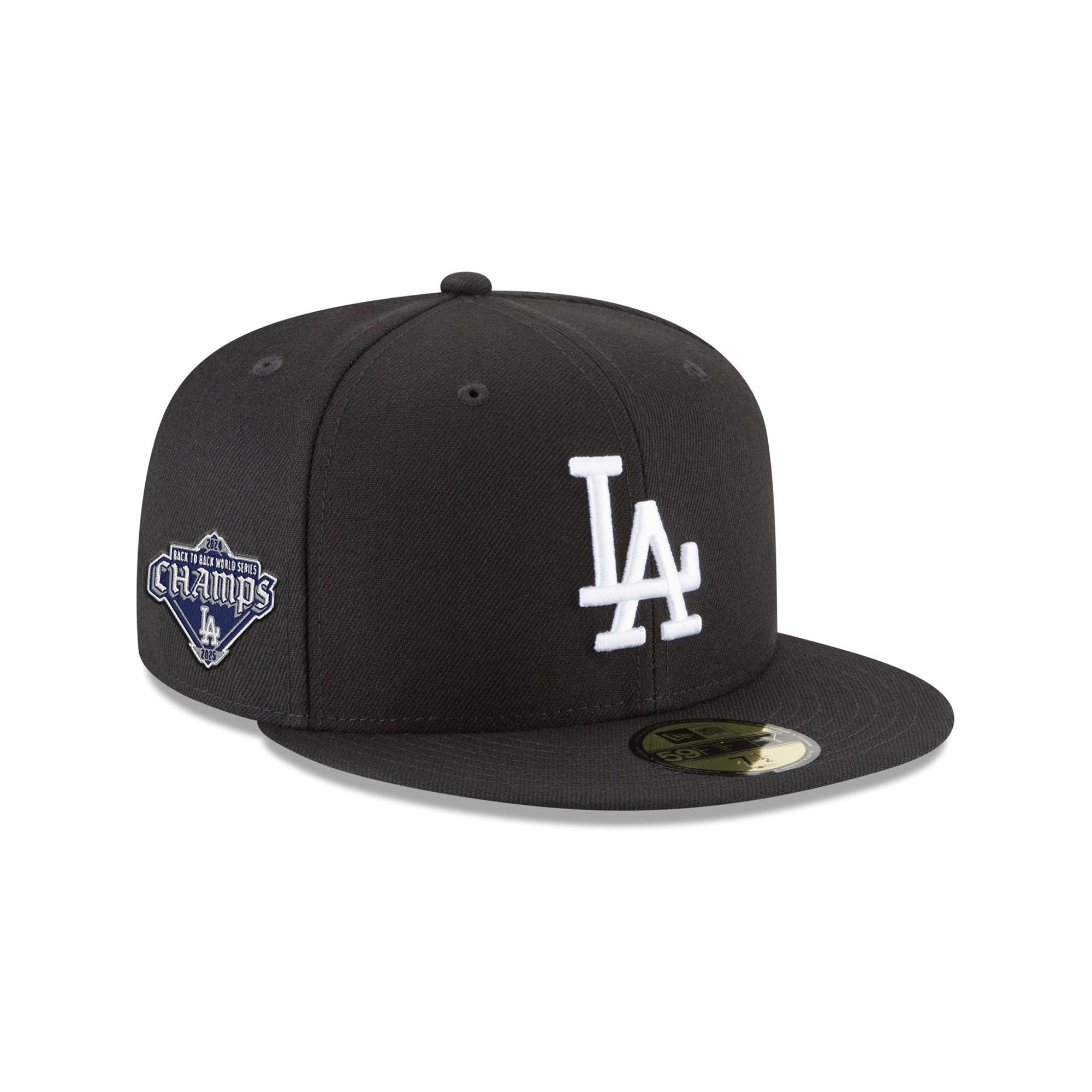Los Angeles Dodgers Black & White Back-to-Back Champions Patch New Era 59FIFTY