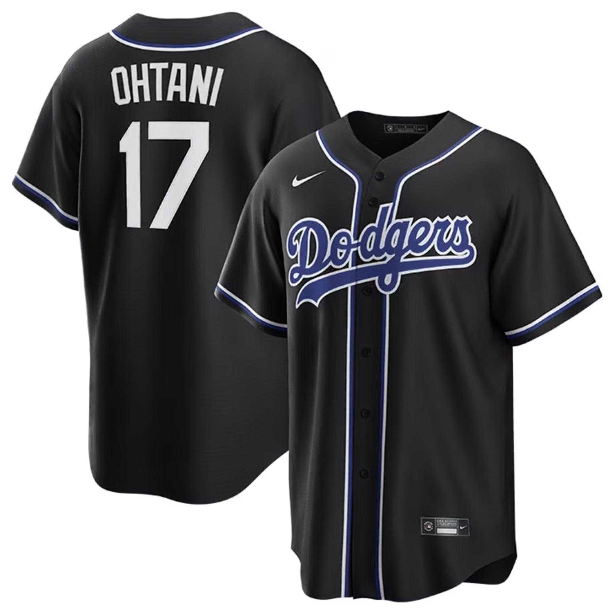 Los Angeles Dodgers Shohei Ohtani #17 " Lights Out " Black Home Replica Jersey