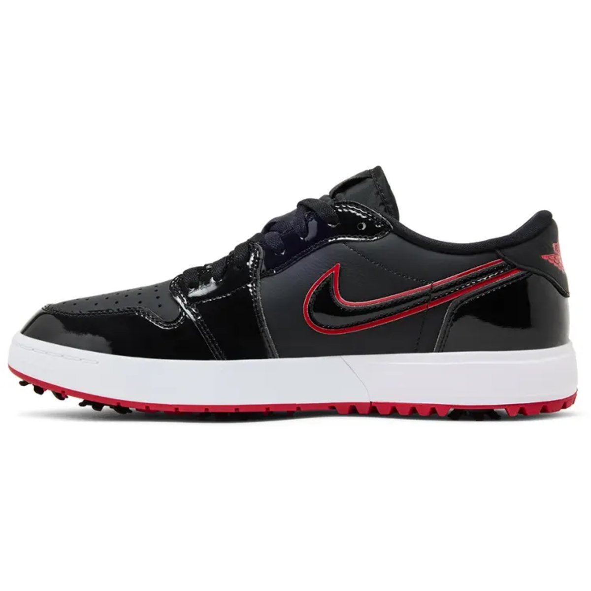 Jordan 1 Low Golf Spiked Bred Black Patent