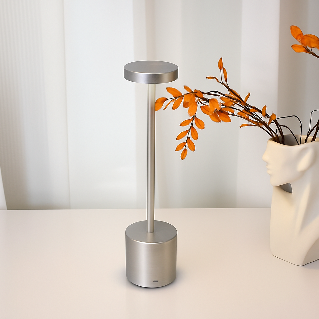 Wireless Retro Table Lamp – Rechargeable Cordless Design with Dimmable LED for Cozy Bedside Ambiance