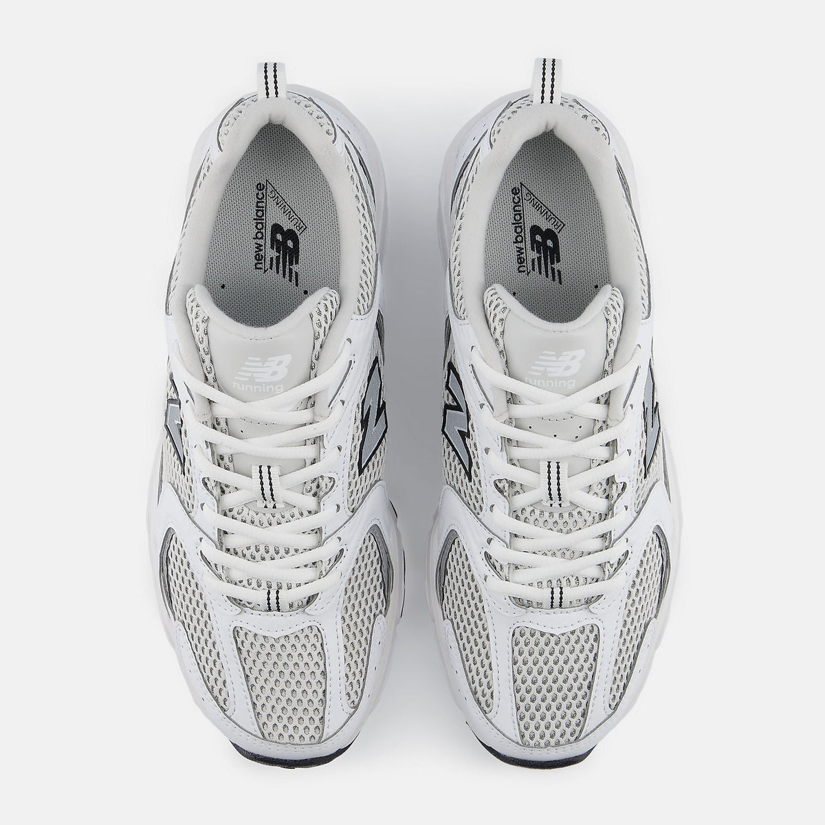 New Balance Unisex 530 Sneaker | White Silver Metallic Black