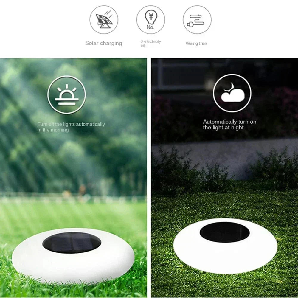 Lampada solare galleggiante rotonda moderna in vetro a LED 1 luce