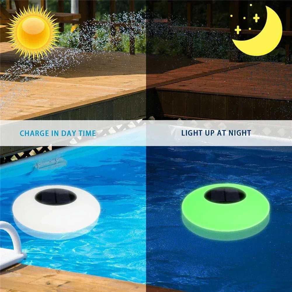 Lampada solare galleggiante rotonda moderna in vetro a LED 1 luce