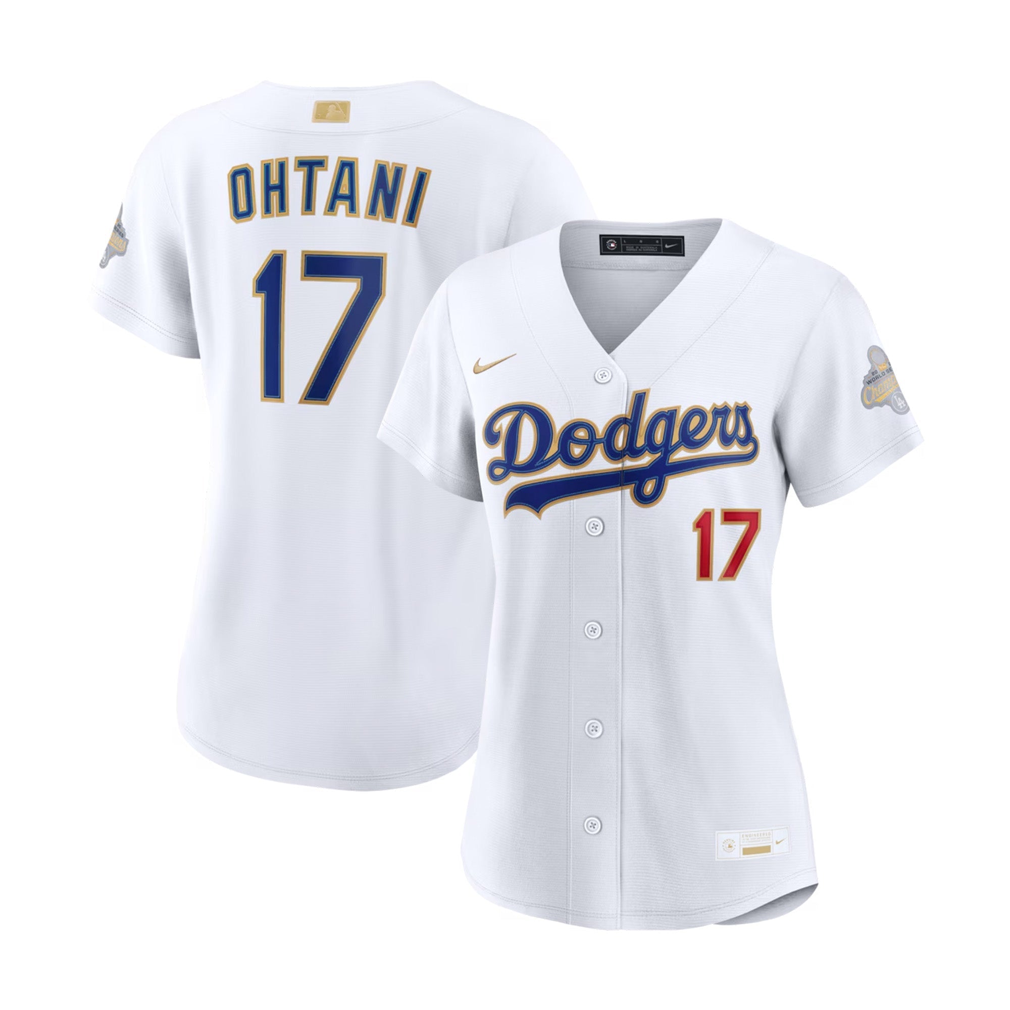 Women's Los Angeles Dodgers Shohei Ohtani 2026 Gold Collection White Stadium Jersey