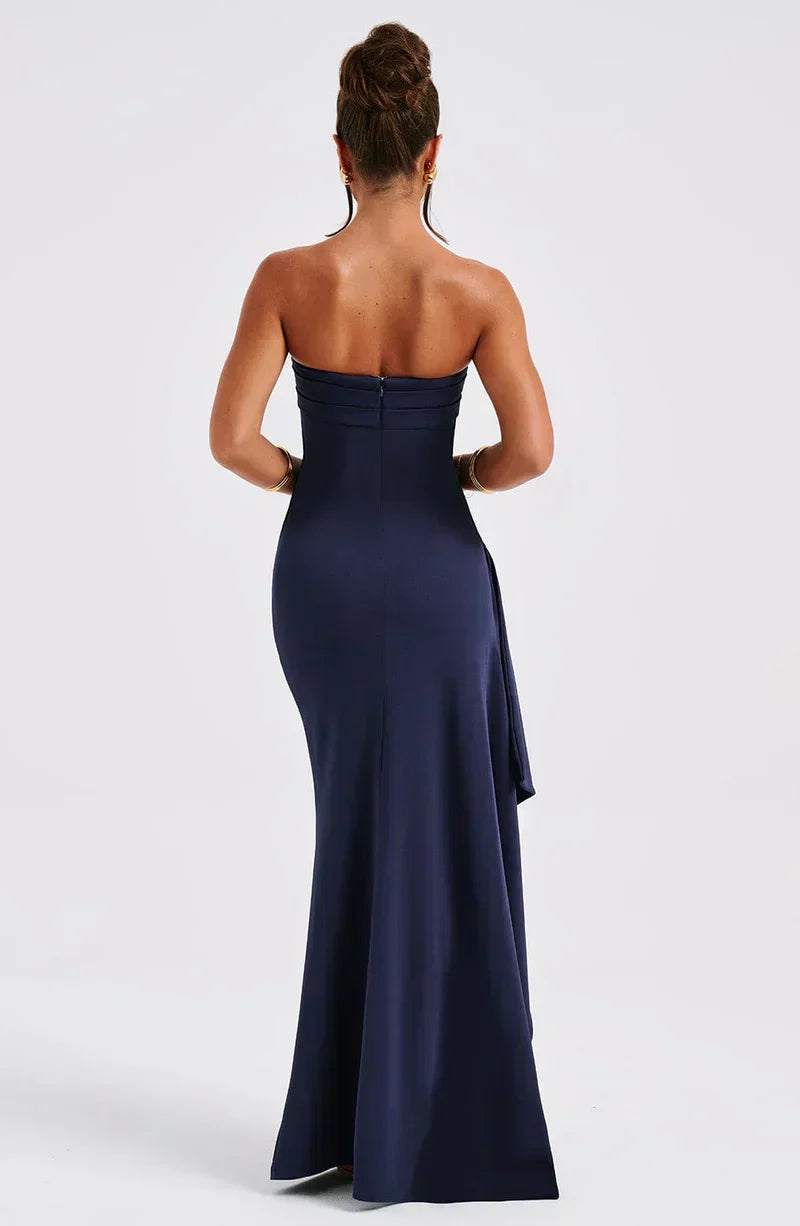 Puili | Twisted maxi dress without shoulders